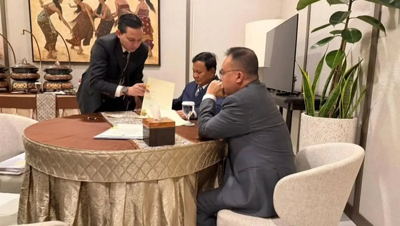 Prabowo Subianto Bertemu Sufmi Dasco Ahmad di Halim Sebelum ke London